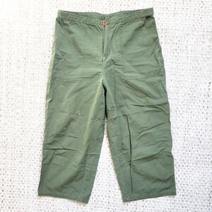 Vintage Y2k Route 66 Sz 10 Olive Green Khaki Capris Cargo Straight Leg Utility